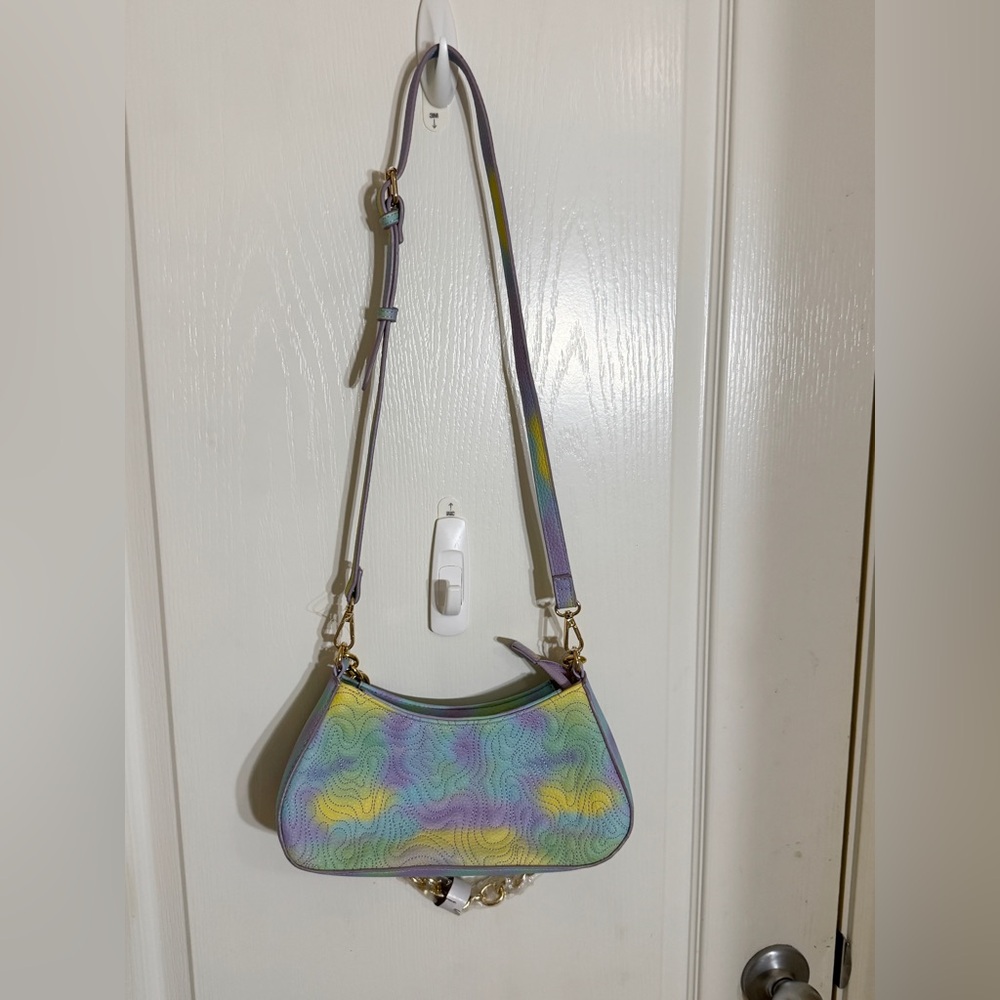 New Quilted Hobo Shoulder Bag Pastel Tie Dye Purse by Skinnydip London